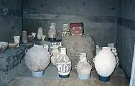 Chancay culture artifacts. El Castillo, Chancay, Peru.