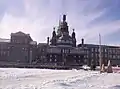 Exterior view of Notre-Dame-de-Bon-Secours chapel from the Harbor side in Montreal, Québec