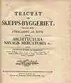 Title page of Tractat om Skepps-byggeriet