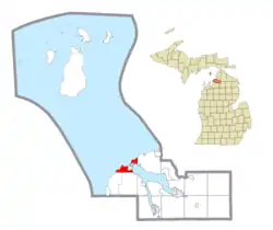 Location within Charlevoix County