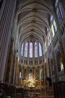 Arches in choir of Chartres Cathedral, Chartres, France (2013)