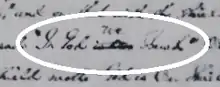 Salmon P. Chase, Treasury Secretary, drafting a new motto for the U.S. currency. After writing "In God is Our Trust", he scratches it out and changes "is Our" to "We". Letter to James Pollock, Director of the Philadelphia Mint, December 9, 1863