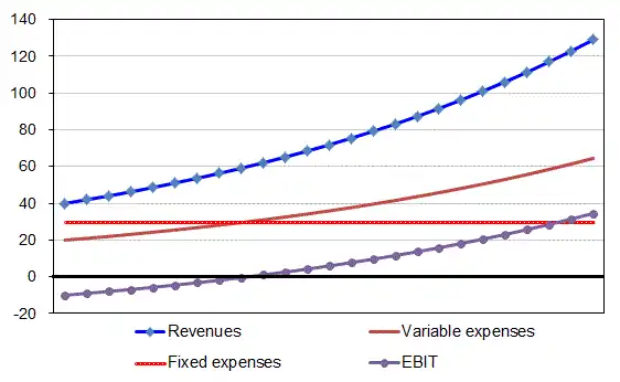 Example of future financial performance of currently unprofitable but fast-growing company.