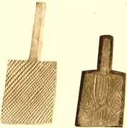 Cherokee stamping paddles, used to imprint designs in pottery