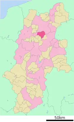 Location of Chikuma in Nagano Prefecture