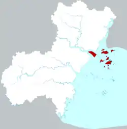 Location in Wenzhou