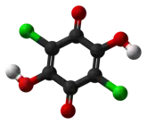 Ball-and-stick model of chloranilic acid