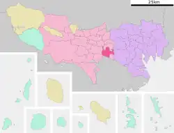 Location of Chōfu in Tokyo Metropolis