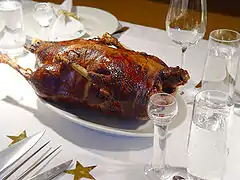 Roasted Christmas goose