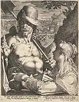 Christ and Mary Magdalene in the garden. Aegidius Sadeler II, engraving after Bartholomeus Spranger