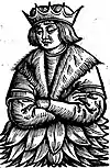 Imaginary depiction of Popiel I in Chronica Polonorum