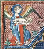 England, c. 1310 C.E. Angel holding a citole