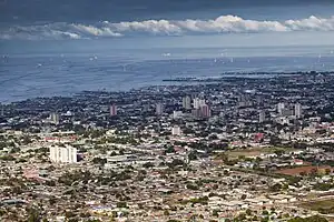 Panorama view of downtown San Matias area and Lake Maracaibo