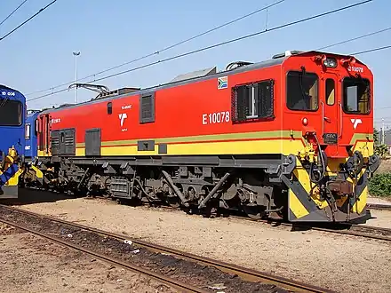 No. 10-078, now inscribed E10078, in Transnet Freight Rail livery at Pyramid South, Pretoria, 14 May 2013