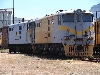 No. E590 in MetroRail livery, Salt River MetroRail Depot, 6 November 2014