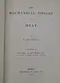 Title page of an 1879 English translation of Clausius' The Mechanical Theory of Heat