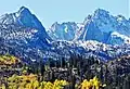 Clyde Spires centered. Picture Peak to right. "Donkey Peak" to left.