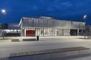 Cambridge North railway station at night