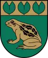 Frog pictured in the coat of arms of Baloži