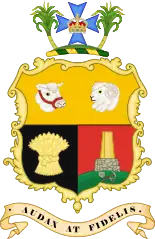 Queensland's official coat of arms from 1902 to 1963.