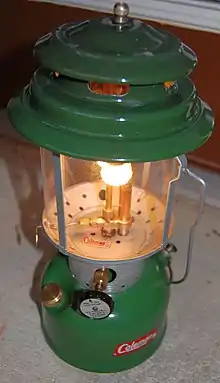 A fuel-burning Coleman lantern (England, 2012)