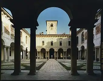 The courtyard.