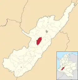 Location of the municipality and town of Yaguará in the Huila Department of Colombia