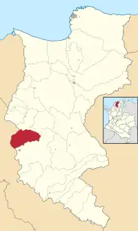 Location of the municipality and town of Tenerife in the Department of Magdalena.