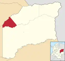 Location of the town and municipality of Santa Rosalia in the Department of Vichada.