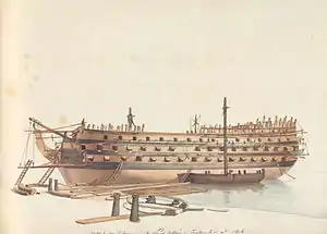 Commerce de Paris under construction in Toulon on 15 November 1806, by Antoine Roux.