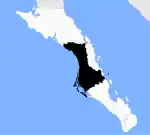 Location of Comondú in Baja California Sur.