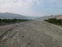 The Dili suburban alluvial reaches of the river during the dry season