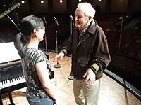 Composer Robert Ashley at a rehearsal of his music at ONCE.MORE, Ann Arbor, Michigan, November 2010.