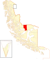 Location of the Laguna Blanca commune in the Magallanes Region