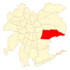 Map of Peñalolén commune in Greater Santiago