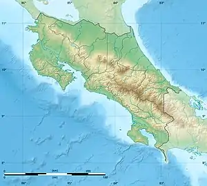 Map showing the location of Térraba-Sierpe Wetland