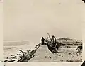 Crews replacing riprap at Galveston Seawall after a 1915 hurricane