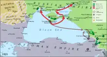 Map of Crimean War, year 1855