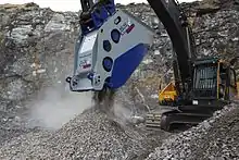 Crusher bucket in a quarry