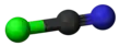 Ball and stick model of cyanogen chloride