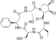 Skeletal formula of cyclochlorotine