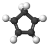 Ball and stick model of cyclopentadiene