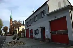 Fire department station and a church