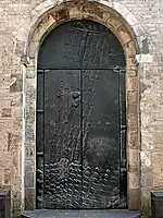 Ewald Matare, main portal with bronze door, 1958–1960, St Lambertus, Düsseldorf