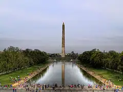 Lincoln Memorial Reflecting Pool before reconstruction (April 2010)