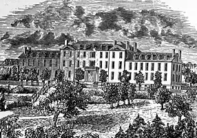 Fenwick Hall on a hill in 1844.