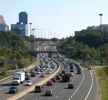 A severely congested freeway.