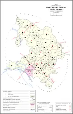 Map showing Sanhemau (#920) in Dalmau CD block