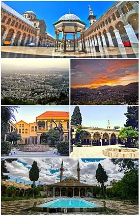 Umayyad Mosque General view of Damascus • Mount Qasioun Maktab Anbar • Azm Palace Sulaymaniyya Takiyya