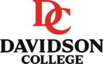 Serif capital D and C letters, interlocking, in red, above "Davidson College" in black.